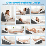Federkissen für Bett und Sofa, L50xB50xH26. Doppeltes Lesekissen mit waschbarem Bezug, Memory-Schaum, gegen Schnarchen und für mehr Komfort im Nacken- und Rückenbereich