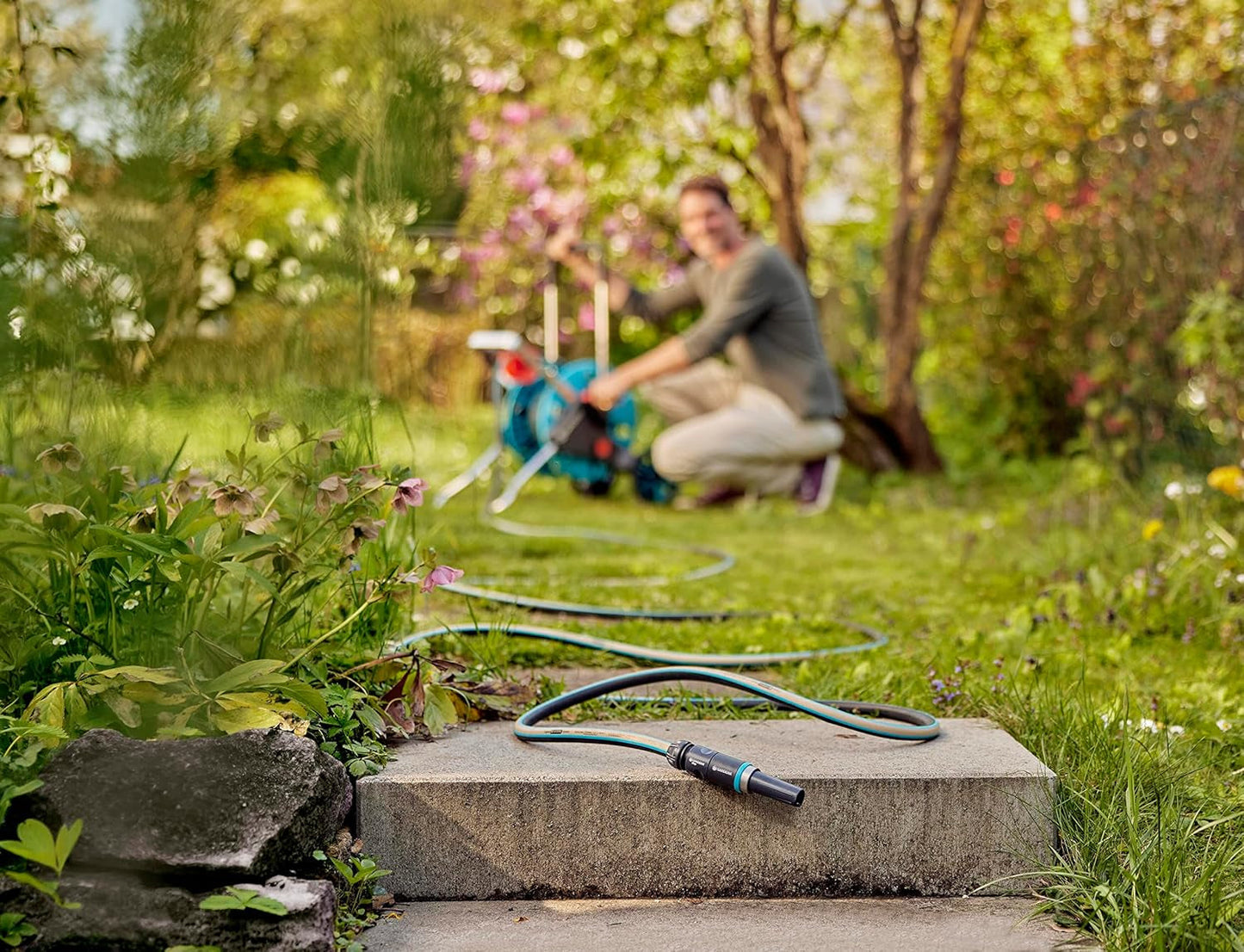 Gardena EcoLine Schlauch 1/2 Zoll, 20 m ohne Systemkomponenten: Nachhaltiger Gartenschlauch aus recyceltem Kunststoff, frei von Phthalaten und Schadstoffen, starke Grifffunktion, Frost- und UV-beständig (18930-20)