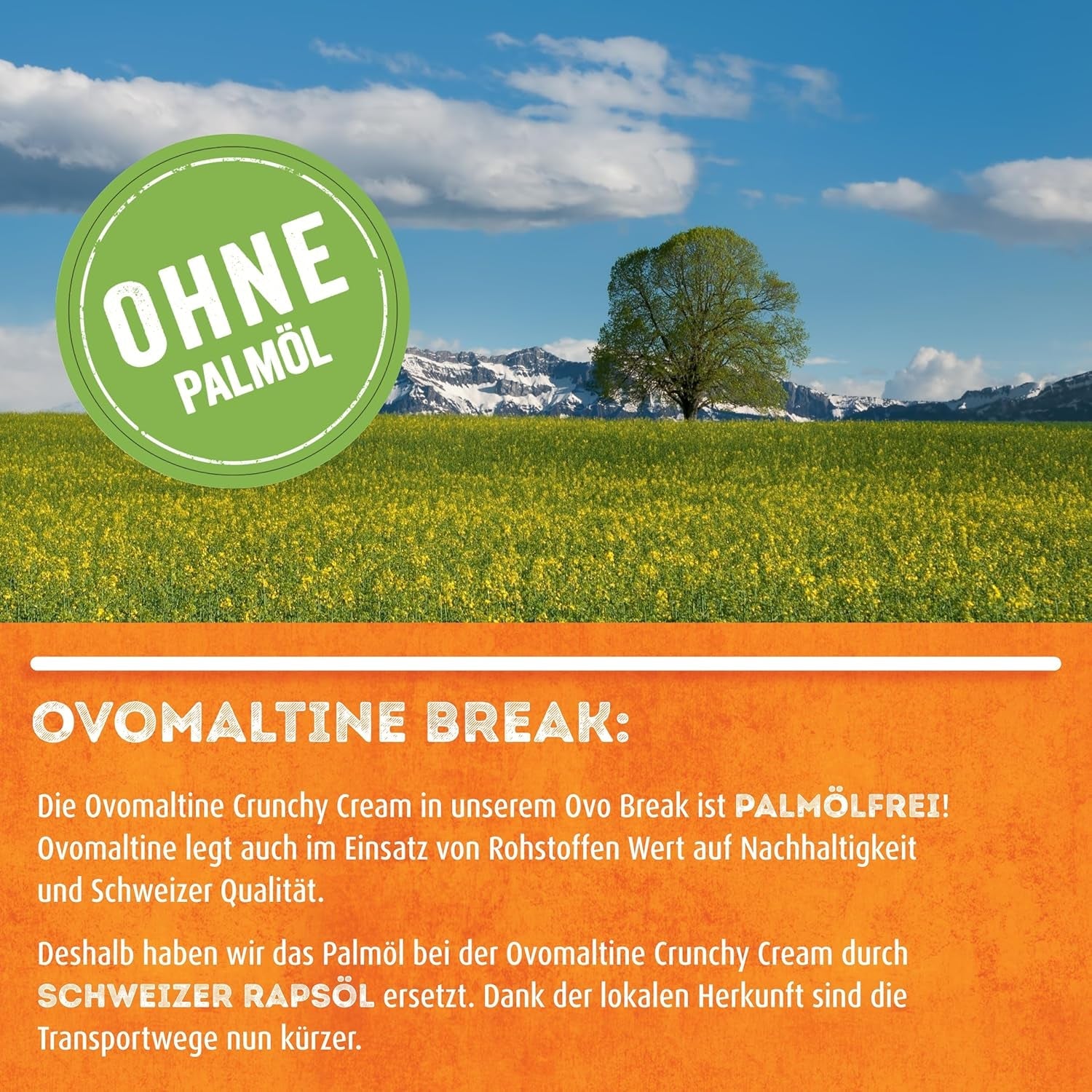 Ovomaltine OVO BREAK Waffel- und Schokoriegel – ein knuspriger Snack mit dem unverwechselbaren Geschmack unserer beliebten Creme Crocante, natürlich ohne Palmöl (4 x 39g)