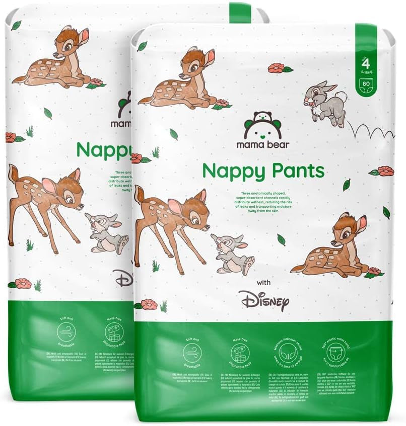Amazon-Marke: Mama Bear Disney Größe 6 (15+ kg) – Monatspackung, Weiß, 120 Stück (2 Packungen mit 60 Stück)