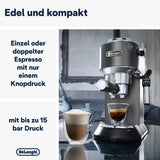 De'Longhi Dedica Style EC 685.B – Espressomaschine mit Siebträger, Espressomaschine mit professionellem Milchaufschäumer, nur 15 cm breit, für gemahlenen Kaffee oder ESE-Kapseln, 1 l Wassertank, schwarz