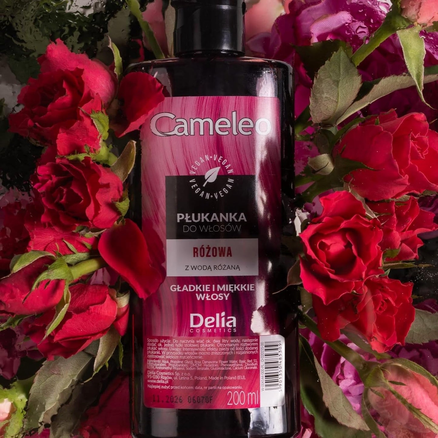 Cameleo – Rose Water Pink Hair Tonic, kein Gelbstich, semi-permanente Haarfarbe – für blondes und graues Haar – Farbe und Pflege – frei von Parabenen | 200 ml Naty Shop Haarfärbemittel