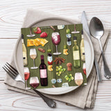 Tiflair Cheese & Wine Lunch-Servietten, 3 Lagen, 20 Stück, Fromage, Vino, Wine Night, für Decoupage, 33 x 33 cm