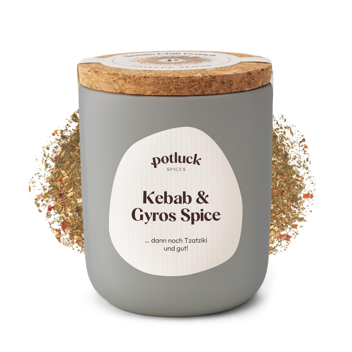 Potluck | Kebab- und Gyros-Gewürz | Gewürzzubereitung im Keramiktopf | 50g | Vegan, glutenfrei und mit natürlichen Zutaten