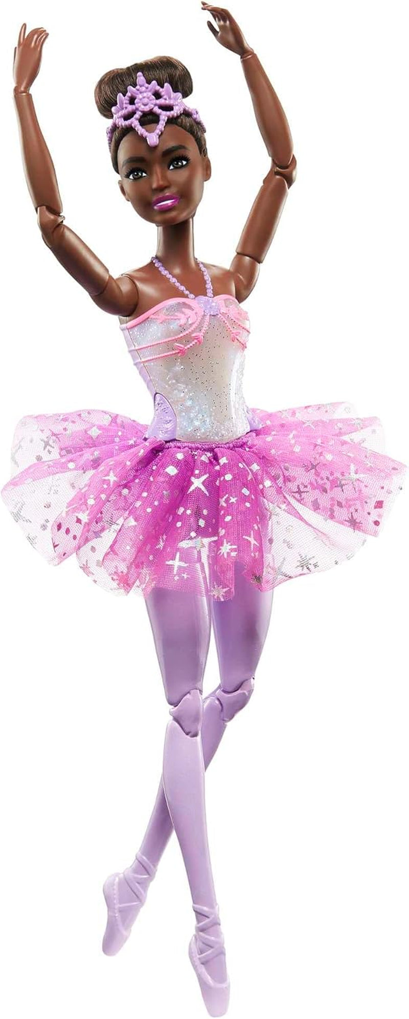 Barbie Dreamtopia Magic Light Ballerina-Puppe mit rosa Tutu und blonden Haaren 5 Licht- und Soundeffekte Barbie beweglich ab 3 Jahren HLC25 Naty Shop Puppen einzelne schwarze Haare
