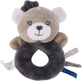 - Plüschtier mit Rassel - Bär - 012290 - Grau - Fleece - Geburt - Kuscheltier - Baby - Beruhigend - Weich - Waschbar - 13 cm x 10 cm - Ab 0 Monate Babyspielzeug Naty Shop