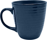 ECHTWERK „Alicia“ 16-teiliges Vintage-Kombinationsgeschirr-Set, modernes Design für 4 Personen, elegantes dunkelblaues Steinzeug-Geschirrset mit 4 Tellern, 4 Beilagentellern, 4 Schüsseln und 4 Teetassen