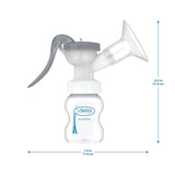 Manuelle Milchpumpe mit Softshape-Schutz aus 100 % Silikon (B, 25-mm-Flansch) und Anti-Kolik-Optionen + 150-ml-Weithalsflasche mit langsam fließendem Sauger der Stufe 1 Zubehör Essen und Stillen Bebe Naty Shop