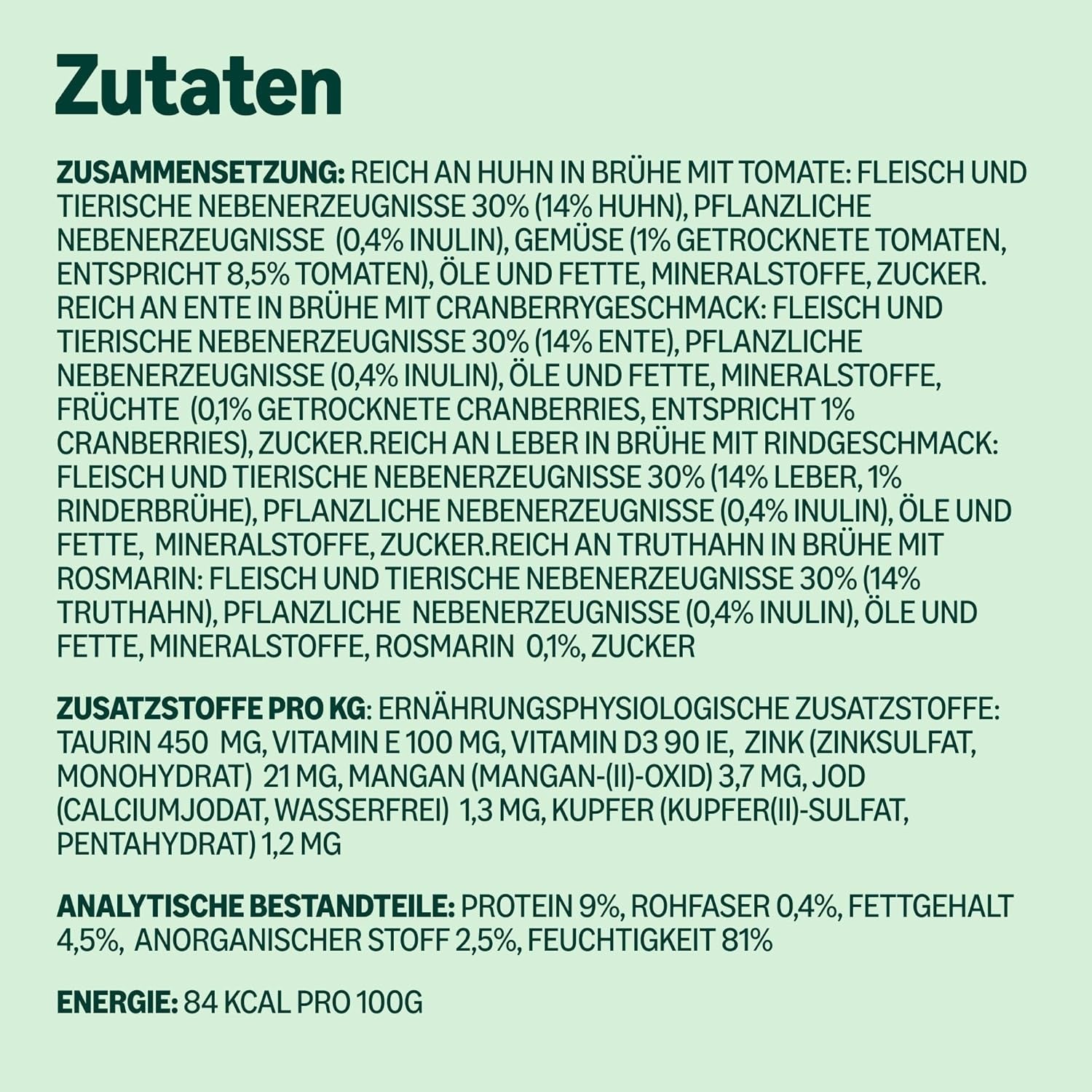 Getreidefreies Nassfutter für Katzen von Amazon für ausgewachsene Katzen, Fleischauswahl in Brühe, 4,76 kg, 56 Packungen à 85 g (ehemals lebenslang)