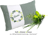 Gözze – Kissen mit Kräuterduft, Füllung aus 200 g Kräutermischung, Bezug aus 100 % Baumwolle, 30 x 20 cm – Plaid Green Naty Shop Standard-Kissen