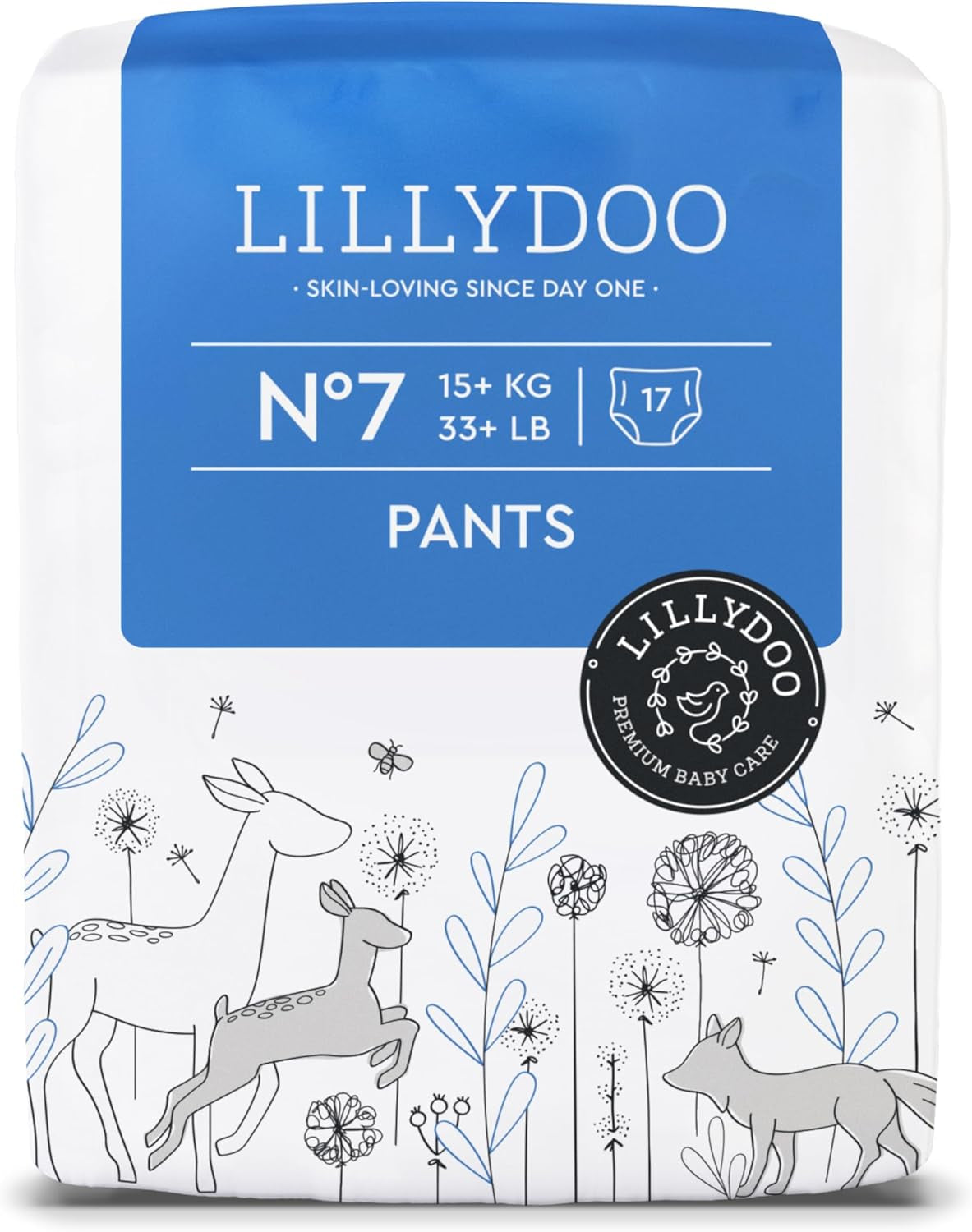 LILLYDOO hautfreundliche Hosen, Größe 5 (12–17 kg), Monatsbox (105 Stück)