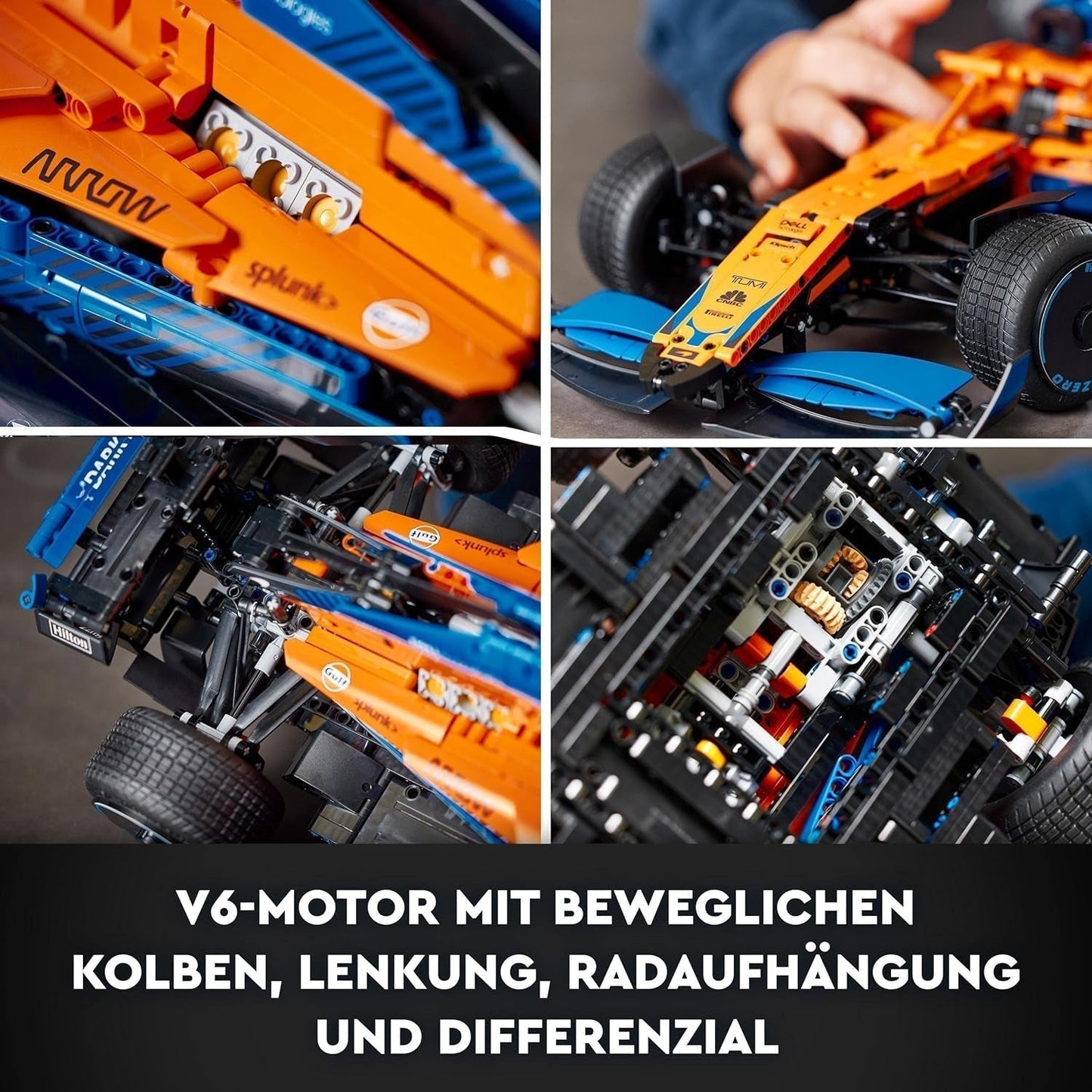 Lego Technic Mclaren Formel-1-Rennwagen – F1-Modell für Erwachsene mit V6-Motor und Lenkung – Geschenk für Motorsportfans und Sammler – 42141 Bausätze Besuchen Sie den LEGO-Store