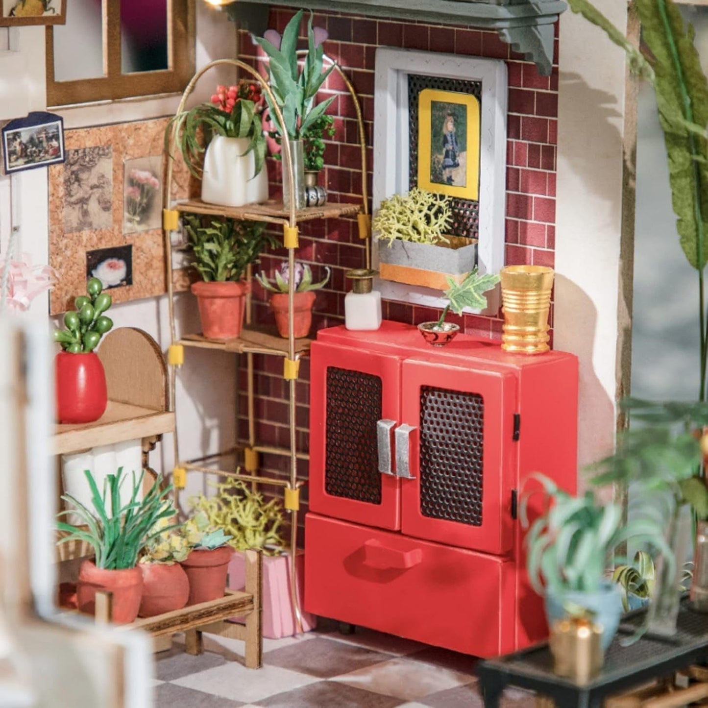 Robotime DG145 Rolife Emily's Flower Shop Miniatur-Puppenhaus aus Holz, Metall, Stoff und Pappe, Maße: 22 x 15 x 17 cm, Puppenhäuser von Naty Shop