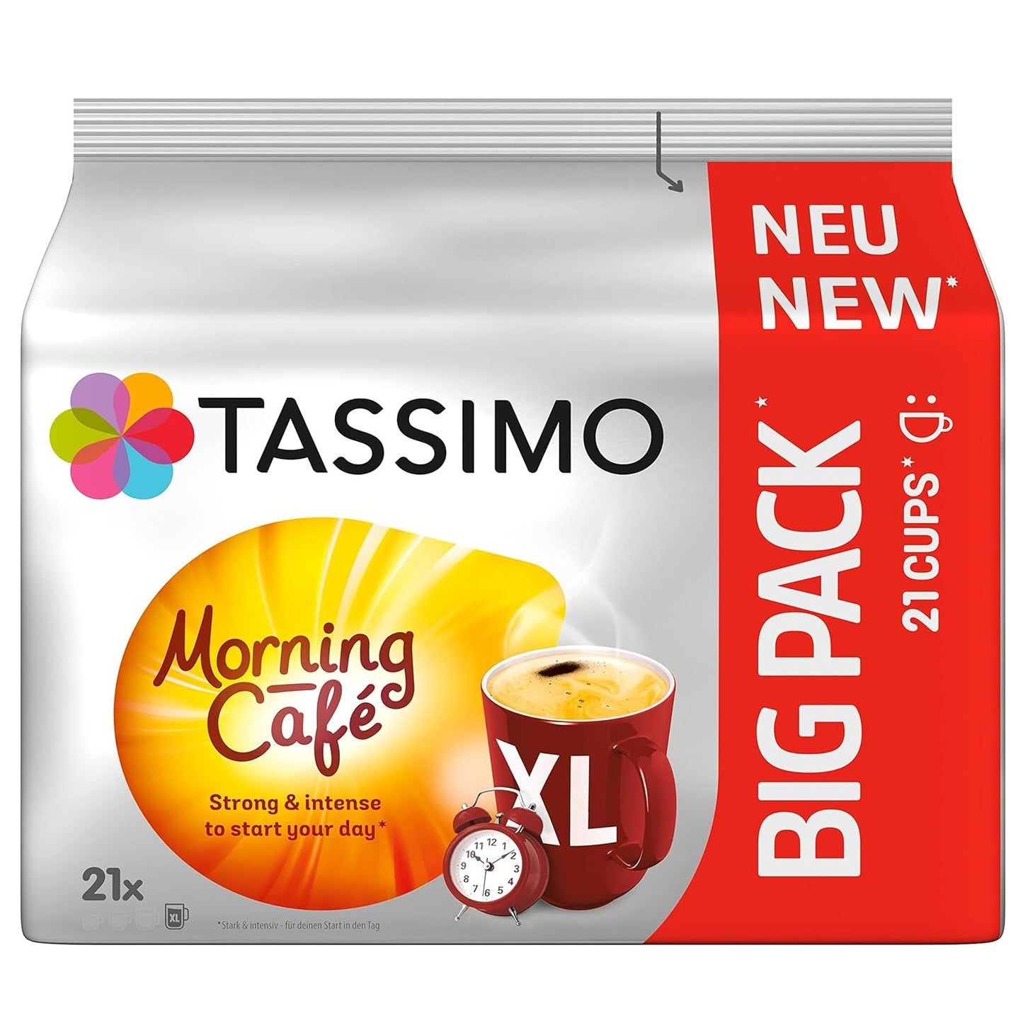 Tassimo Kapseln Moring Café XL Strong & Intense, Großpackung, 5 x 21 Pads, 105 Kaffeekapseln