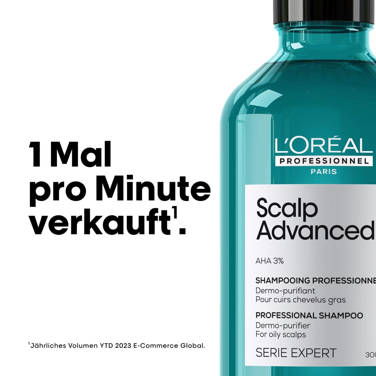 L'Oréal Professionnel Reinigungsshampoo für fettige Kopfhaut, 300 ml, Naty Shop Dusche und Bad