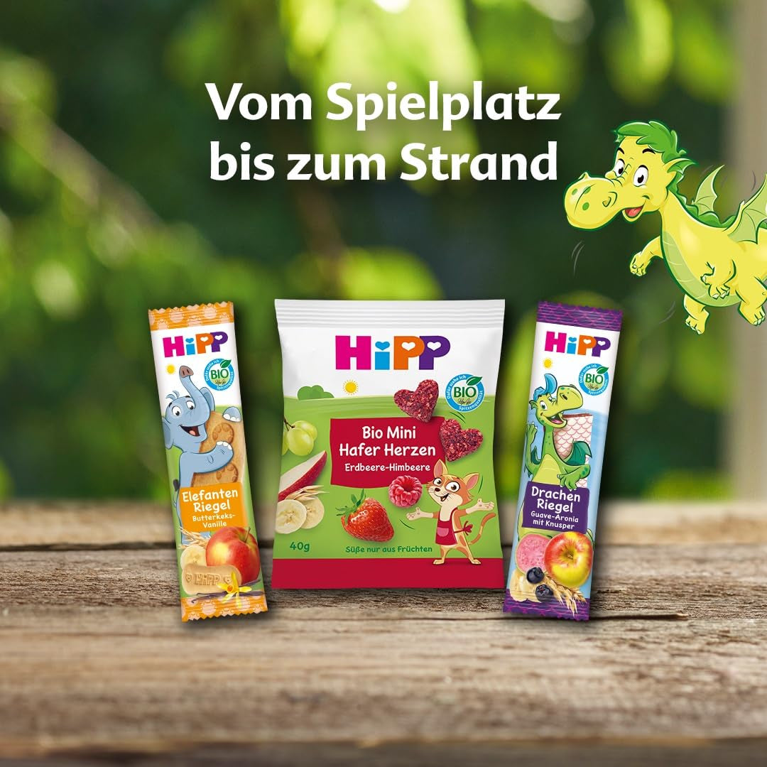 HiPP Bio-Maiswaffeln mit Erdbeeren (8 x 23g), Snack für Babys ab 8 Monaten, nur mit Obst und Gemüse gesüßt, glutenfrei, beste Bio-Qualität (2er-Pack)