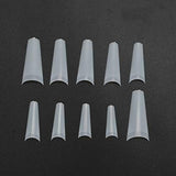 500 Stück künstliche Nagelspitzen, natürliche französische künstliche Nagelspitzen für Maniküre, L, DIY künstliche Nägel, ovales UV-Gel, Nagelzubehör für Frauen und Mädchen (natürliche Farbe)