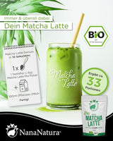 Nananaturas Bio-Matcha-Latte-Mischung mit 22 % Grüntee-Pulver in Zeremonienqualität aus Japan | Für einen einfachen und köstlichen Teegenuss | Auch für Eis und Gebäck geeignet
