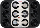 Zenker 12Er Muffinform – Muffinbackblech Für Muffins Und Cupcakes Aus Der Serie Soccer Baking– Hitzebeständiges 12Er Muffinblech Mit Antihaftbeschichtung, Schwarz Formen und Bleche zum Backen Naty Shop