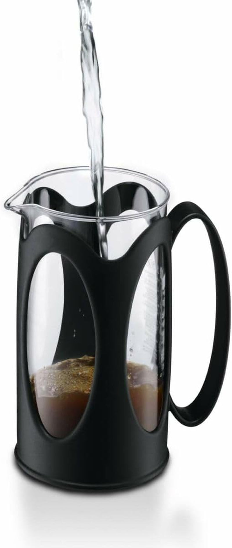 Bodum Kenya Kaffeemaschine – 1 l / 8 Tassen – manuelle French Press aus Borosilikatglas und Edelstahl – spülmaschinenfest – hergestellt in Portugal