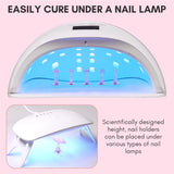 Makartt Acryl-Nagelhalter, magnetischer Nagelhalter, Nagelhalter, transparenter rosa Nagelhalter mit 48 Stück Klebemasse