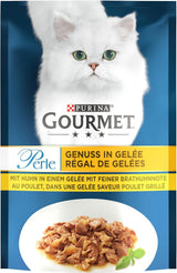 Gourmet Perle Delight in Jelly Nassfutter für Katzen mit Huhn und zart gebackenem Hühnergeschmack, 26er Packung (26 x 85g)