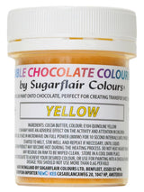 Lebensmittelfarbe Sugarflair Chocolate Gelbe Lebensmittelfarbe für Schokolade – Farbige Bio-Kakaobutter, Schokoladenfarbe zum Färben von Schokolade, Pralinen – 35 g