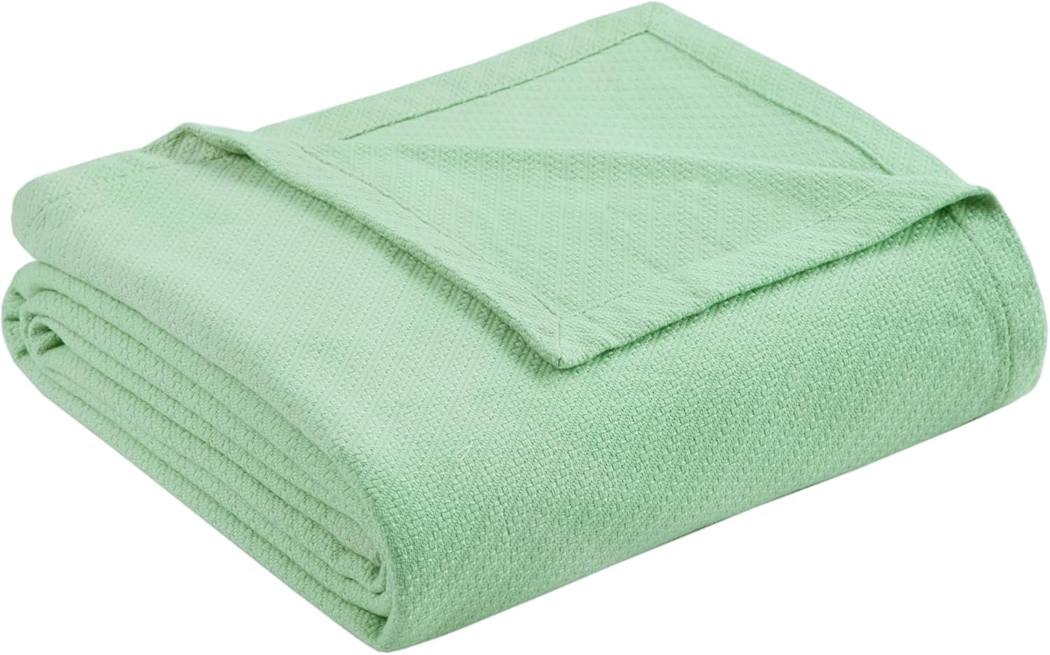 Madison Park Luxus-Flüssigbaumwolle, hochwertige, weiche, bequeme Decke aus 100 % ringgesponnener Baumwolle für Bett, Couch oder Couch, Blush Full/Queen Naty Shop Bettdecken und Bettdecken Sea Foam Full/Queen