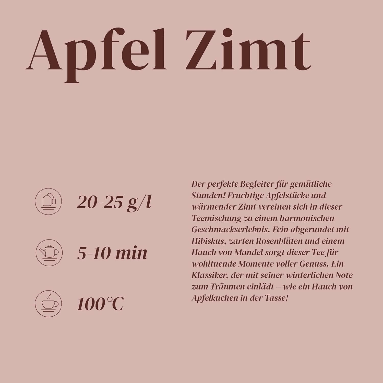 Alpaka-Tee | Apfel und Zimt | Mischung aus Früchtetees | Masse | Wiederverschließbar (100g)