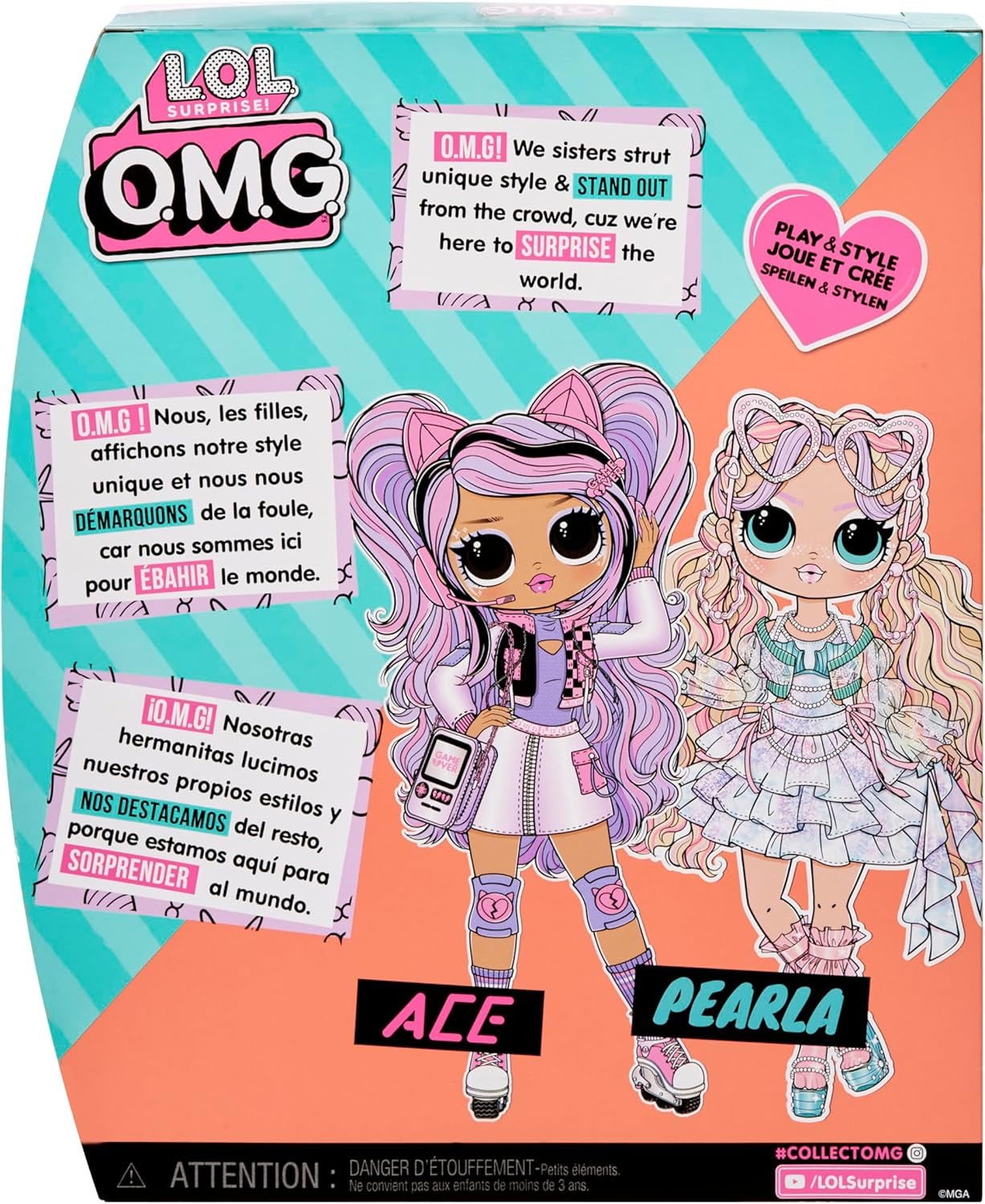 LOL Überraschung! OMG Pearla Modepuppe mit 15 Überraschungen – Puppe mit Meerjungfrauen-Outfit und Zubehör – ab 4 Jahren