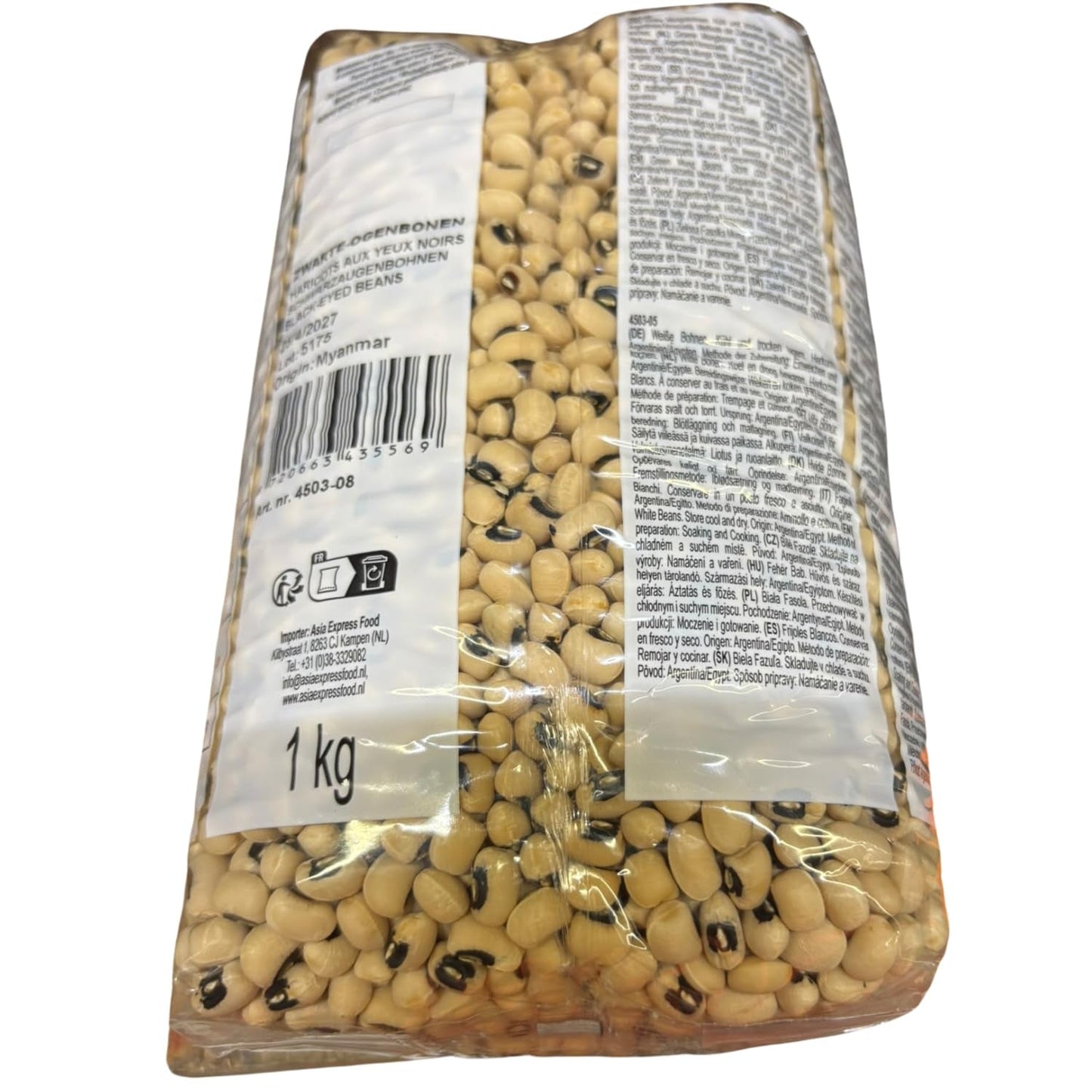 AFROASE - Schwarzaugenerbsen - 1 x 1 kg