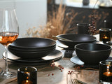 Creatable, 23146, Serie SOFT TOUCH BLACK, 20-teiliges Geschirrset, Kombiservice aus Porzellan, spülmaschinen- und mikrowellengeeignet, hergestellt in Portugal