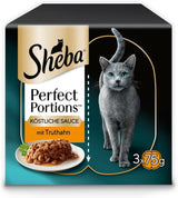 SHEBA Perfect PORTIONS Sauce für Katzen mit Truthahn 8 x 3 x (2 x 375g)