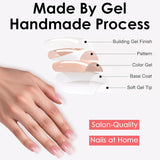 48 Stück kurze Nägel zum Aufkleben, 2 Stile, kurze quadratische französische Nägel mit Nagelkleber und Nagelfeile, rosa, weiße Ombre-Kunstnägel für Frauen