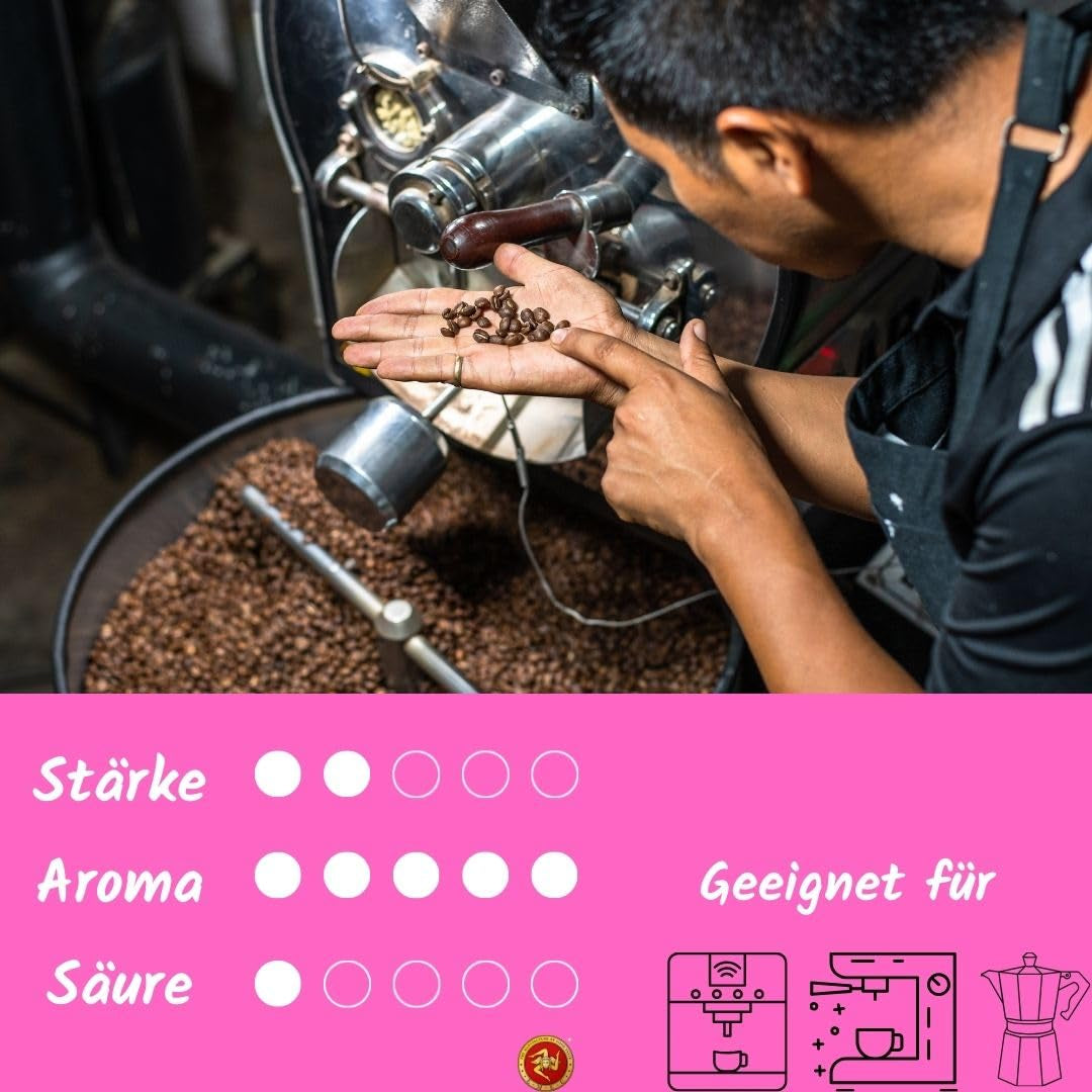 Caffè Bio-Espressobohnen 250 g – 100 % biologisch – geröstet in Sizilien – jahrhundertealte handwerkliche Röstmethode – Premium-Espressobohnen für Vollautomaten und Siebträger