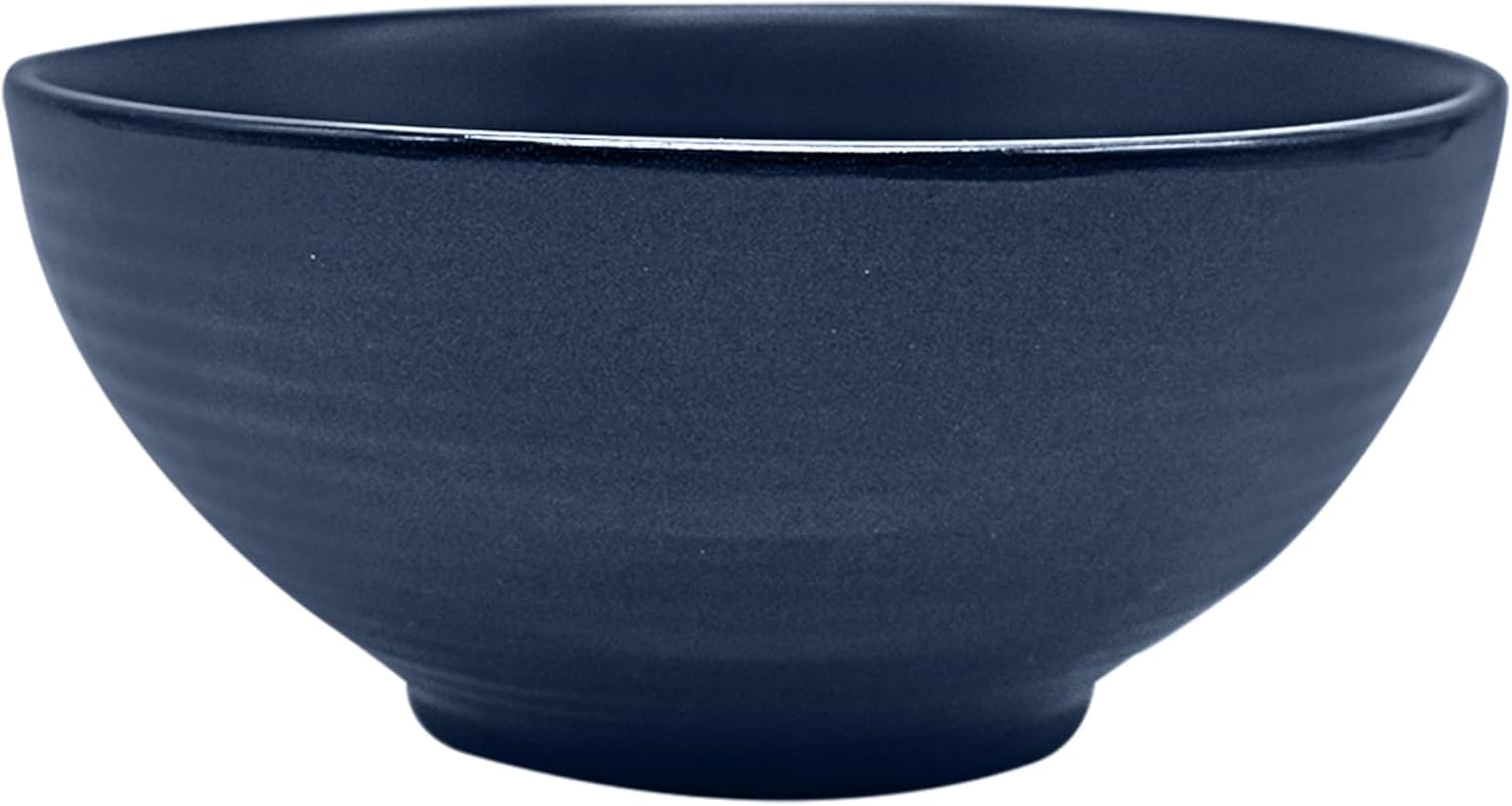ECHTWERK „Alicia“ 16-teiliges Vintage-Kombinationsgeschirr-Set, modernes Design für 4 Personen, elegantes dunkelblaues Steinzeug-Geschirrset mit 4 Tellern, 4 Beilagentellern, 4 Schüsseln und 4 Teetassen