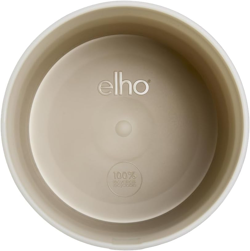 Runder Topf elho Farbverlauf 18 cm – Blumentöpfe für den Innenbereich – 100 % recycelter Kunststoff – Ø 18,2 x H 16,8 – Beige/beiger Sandstein