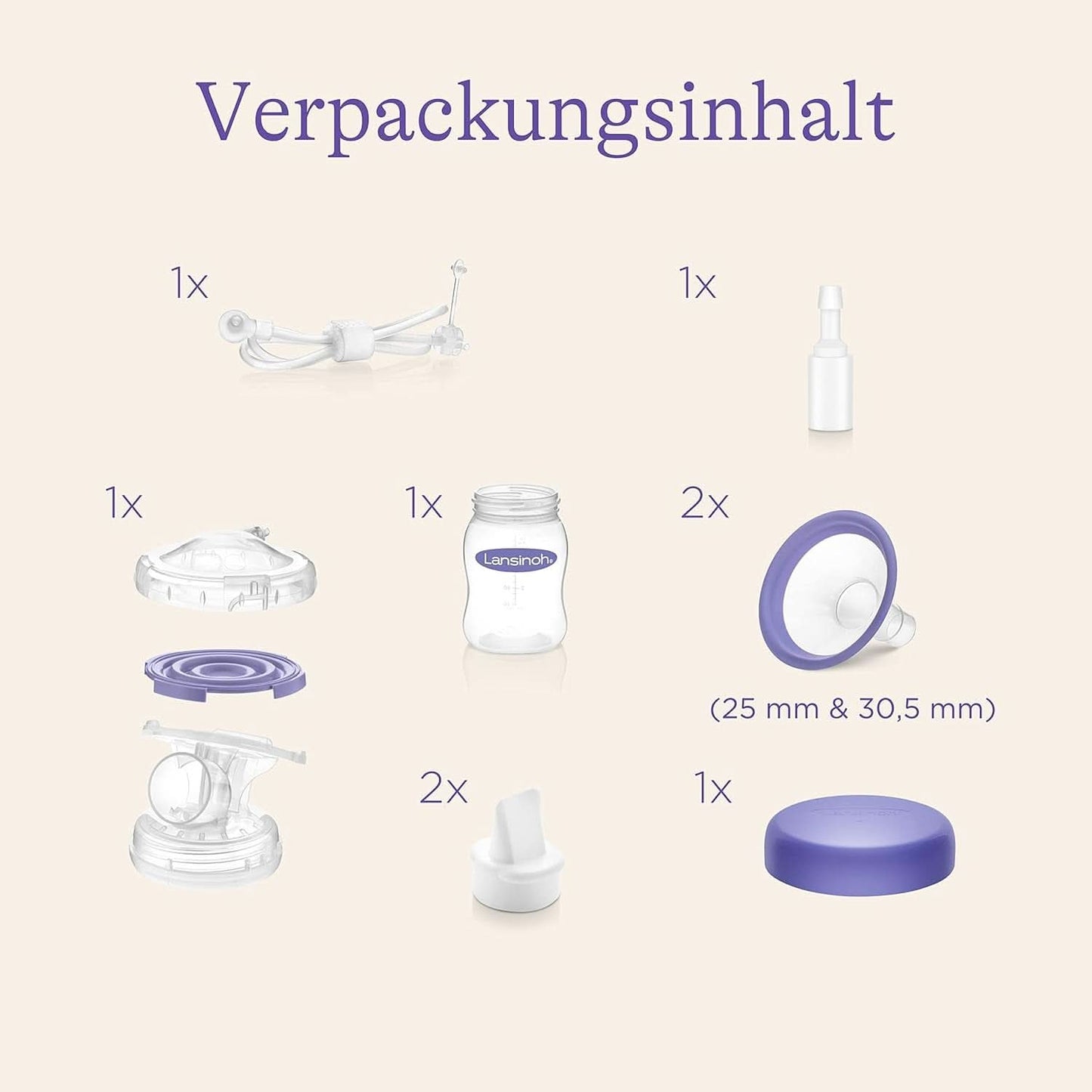 Lansinoh Pump Set - Wartungs-/Ersatzteilset für elektrische Milchpumpen Zubehör Essen und Stillen Bebe Naty Shop