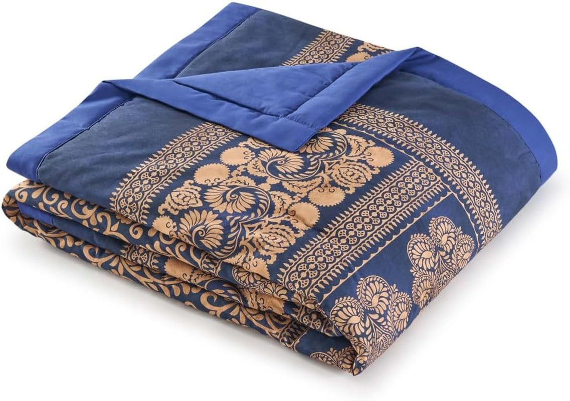 BASSETTI karierte Baumwolle TORCELLO Farbe DUNKELBLAU B1 Größe 135X190 Bettdecken und Steppdecken Naty Shop