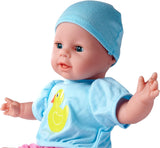 Simba 105010964 – Laura Hungry Kuschelpuppe mit Schnuller, Zauberlöffel, verschwindender Flasche und Teller, 38 cm, Babypuppe für Kinder ab 2 Jahren