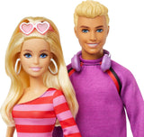 Barbie Fashionistas-Set mit 2 Modepuppen und 6 Accessoires, Barbie- und Ken-Rollschuh-Modepuppen, Sammelfiguren zum 65-jährigen Jubiläum, HXK90