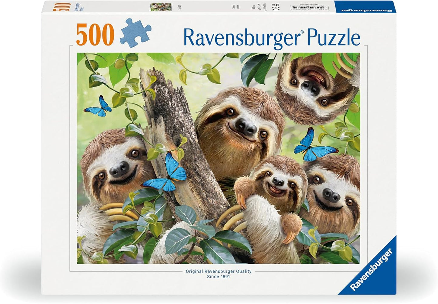 Ravensburger Puzzle 12000203 – Faultier-Selfie – Puzzle 500 Teile für Erwachsene und Kinder ab 10 Jahren, Puzzle mit Tiermotiv. Puzzle Naty Shop