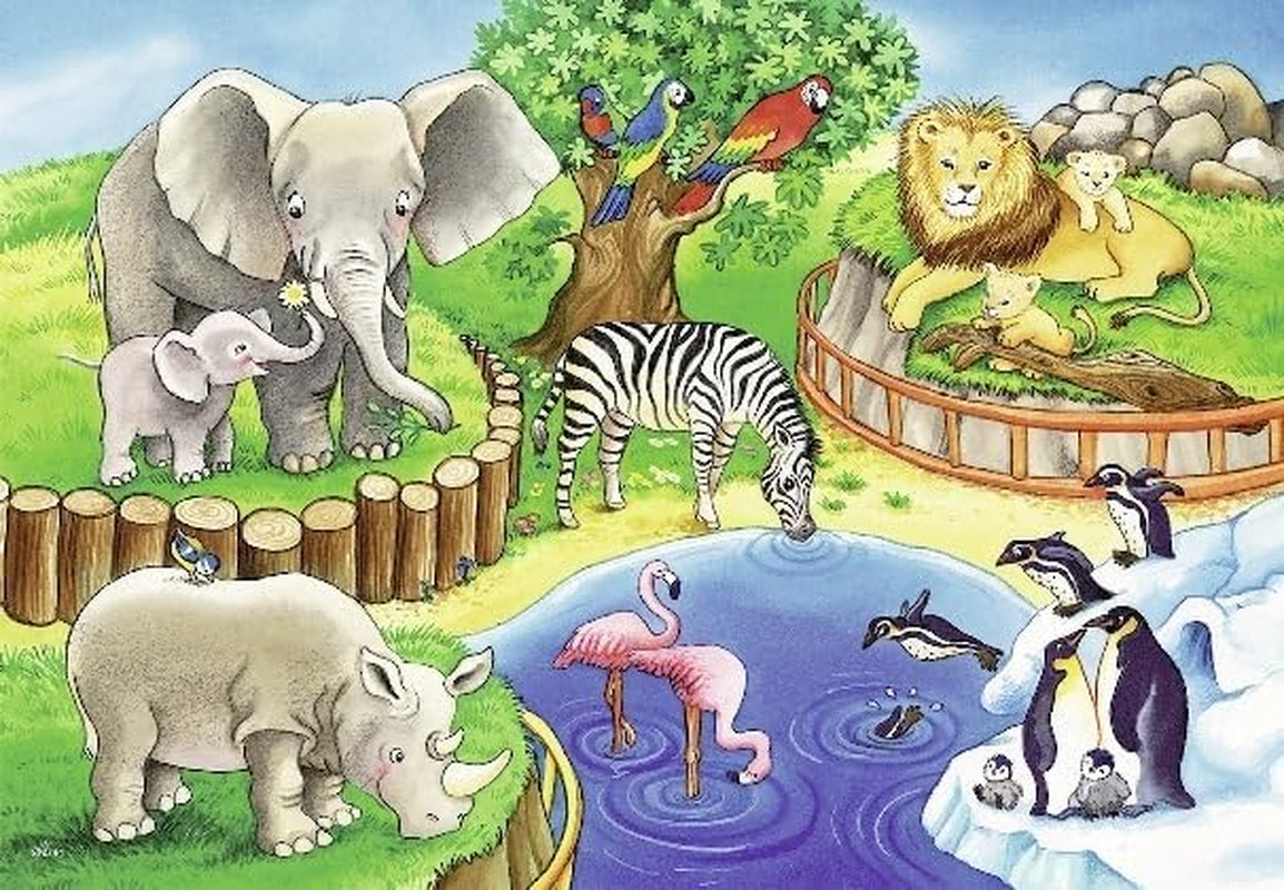 Ravensburger Puzzle für Kinder – 07602 Tiere im Zoo – Puzzle für Kinder ab 3 Jahren, mit 2X12 Teilen Puzzle Naty Shop