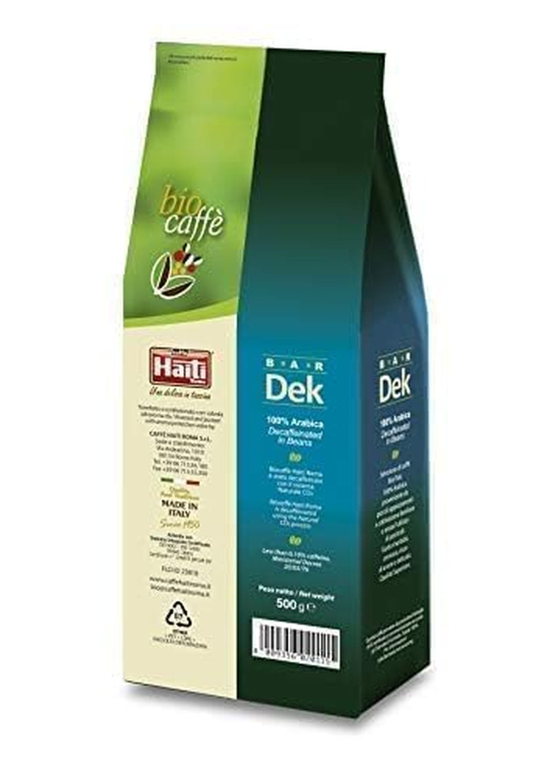 Caffè Haiti Roma entkoffeinierte Bio-Kaffeebohnen, 100 % Arabica, Fairtrade-zertifiziert, Bio-Qualität, Packung mit 2 x 500 g