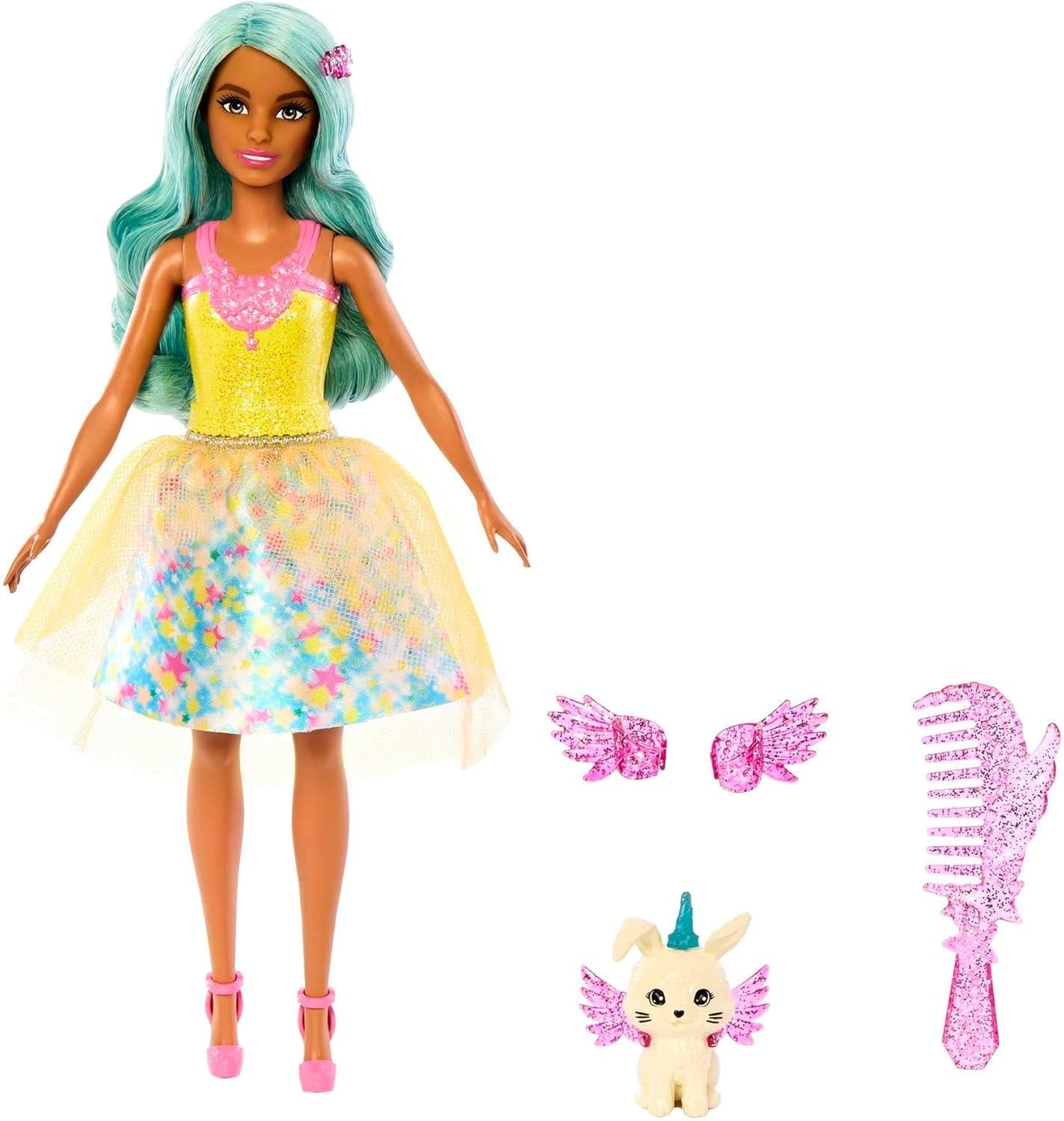 Barbie Hidden Magic – Teresa-Puppe mit Feen-Outfit, welligem Haar und Kamm für lustiges Frisieren, ab 3 Jahren, HLC36