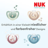 NUK First Choice Night Pacifier for Babies | 6-18 Monate | Kieferorthopädische Schnuller, die im Dunkeln leuchten | Beruhigt 99 % der Babys** | Kaninchen/Schaf | Packung 0-2