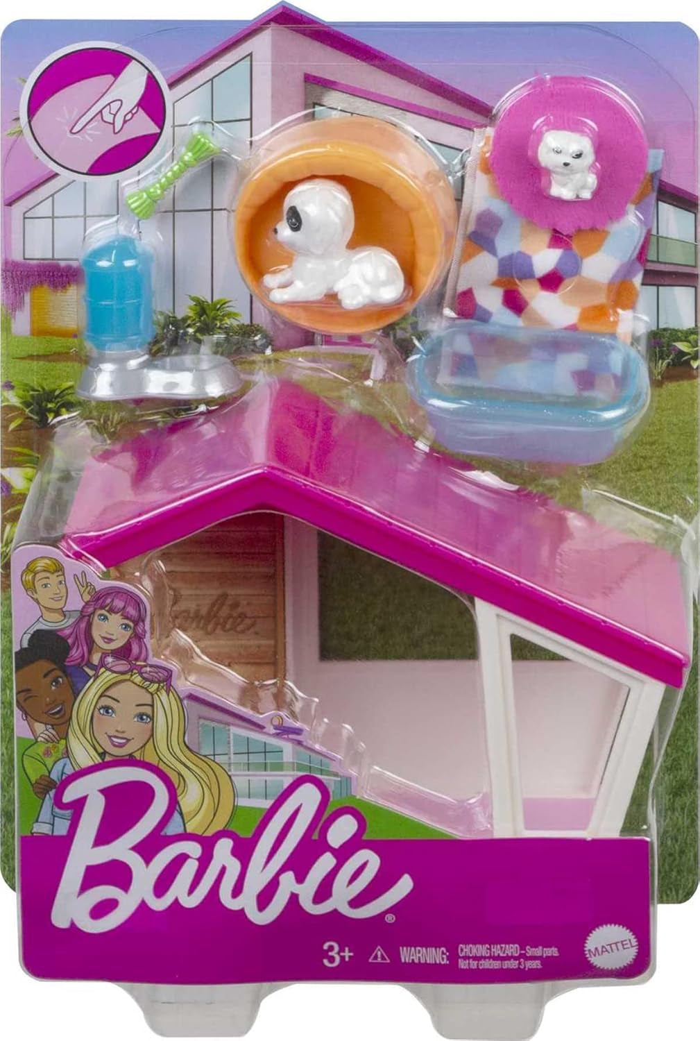 Barbie GRG78 - Mini Playset with 2 dogs, dog house and accessories, gift for children from 3 to 7 years Naty Shop Dolls