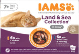 IAMS Delights Nassfutter für ältere Katzen – Multipack mit Huhn und Fisch in Soße, hochwertiges Nassfutter für Katzen ab 7 Jahren, 12 x 85g
