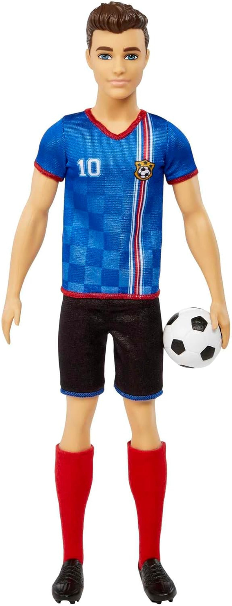 Barbie You Can Be Anything-Serie, Ken-Puppe, Fußballspieler, braune Haare, Ken-Puppe, blaues T-Shirt, Fußball, 1 x Ken-Fußballspieler-Puppe, Kindergeschenk, 3 Jahre alt, Spielzeug, Hcn15, Naty Shop-Puppen, einzeln, 29,2 cm