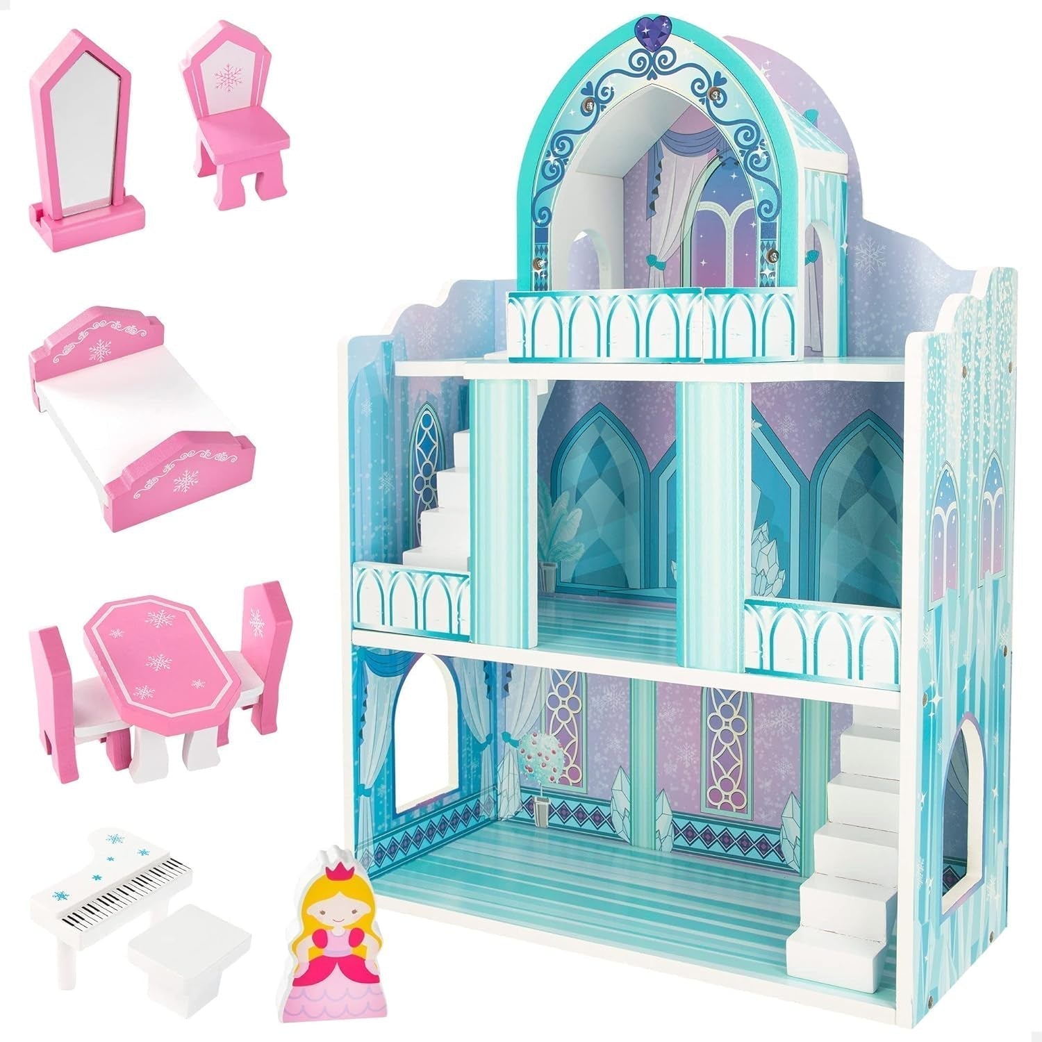 Colorbaby WOOMAX 49314 – Holzschloss 37 x 15 x 53,5 cm +3A Puppenhäuser Naty Shop Standardtitel